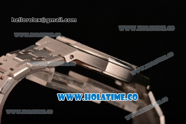 Audemars Piguet Royal Oak 33MM Miyota Quartz Steel Case/Bracelet with White Dial Stick Markers and Diamonds Bezel (EF) - Click Image to Close